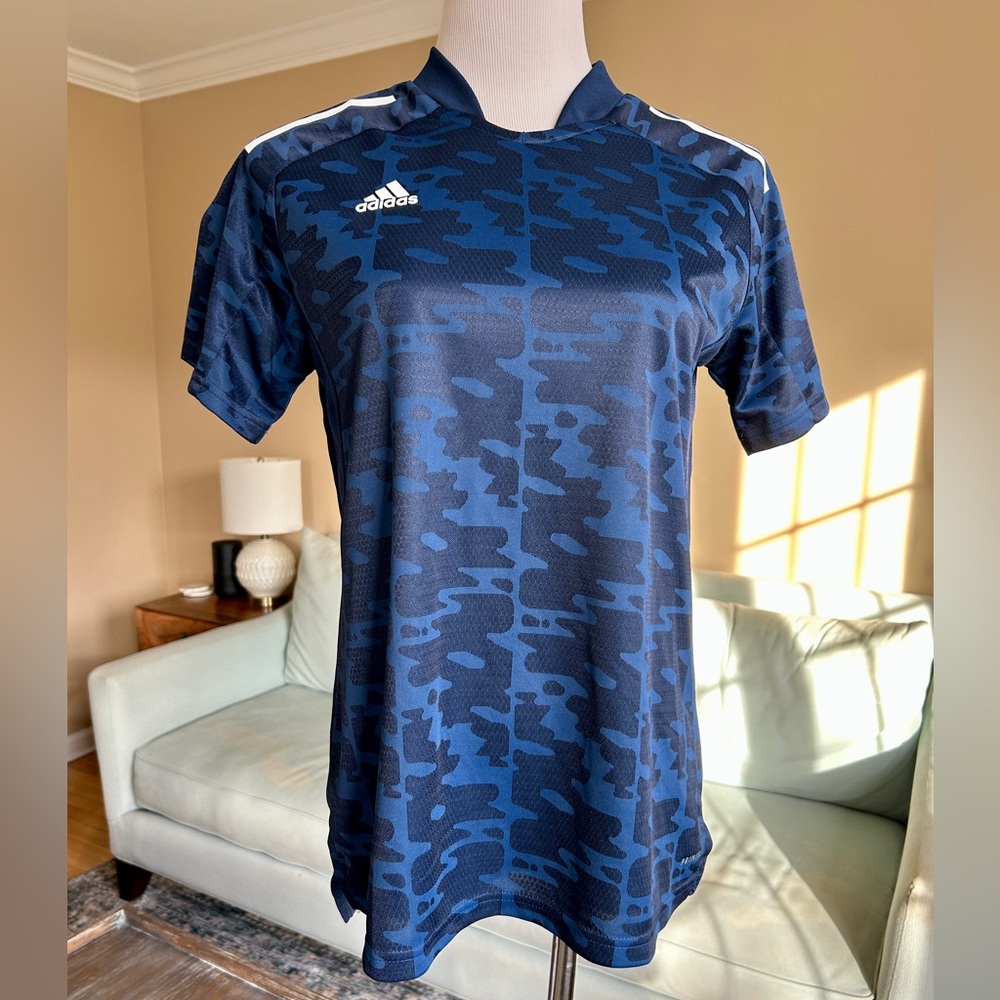 Adidas Condivo 21 Primeblue Navy Camo Soccer Training Jersey NWOT Medium